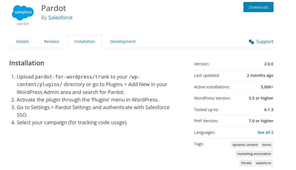 WordPress to Salesforce plugin - Pardot