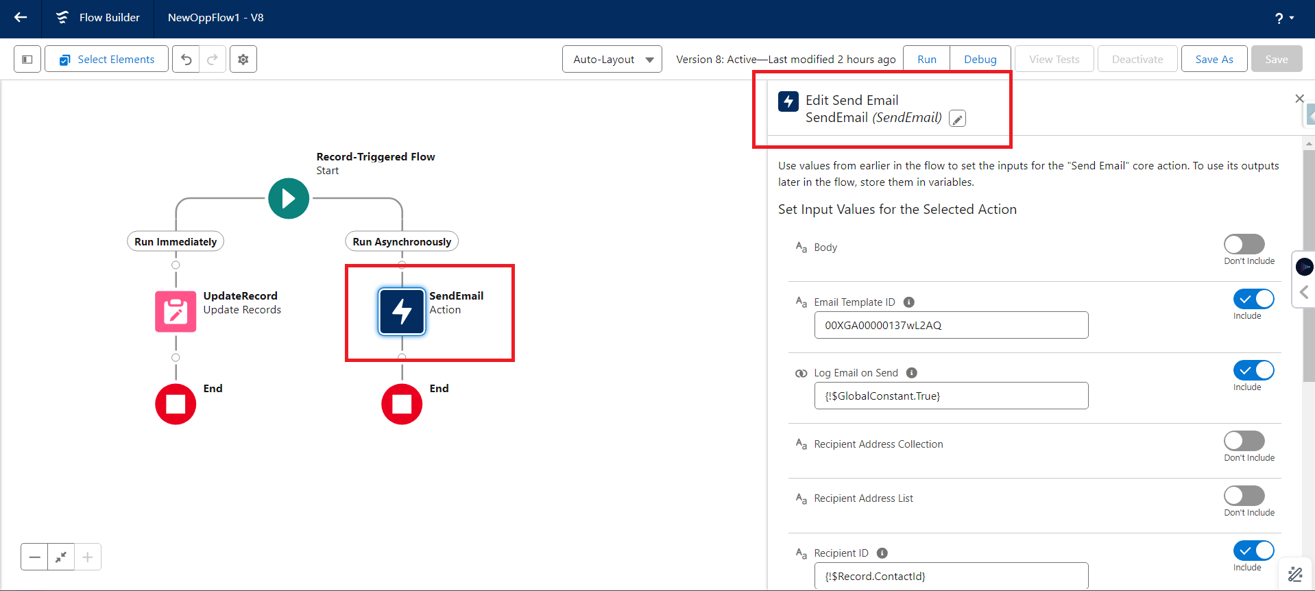 email action salesforce