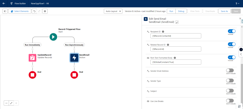 Understand Send Email Action Salesforce2