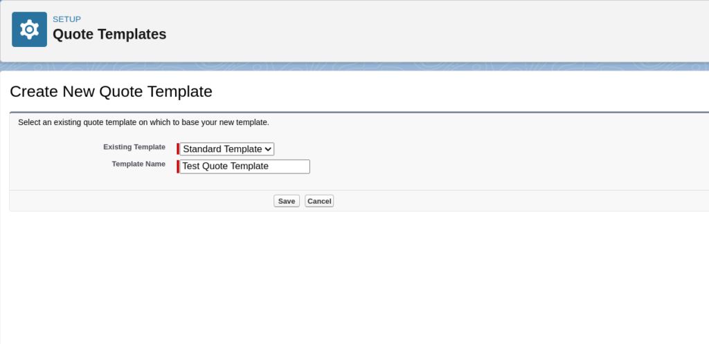 Create new quote template