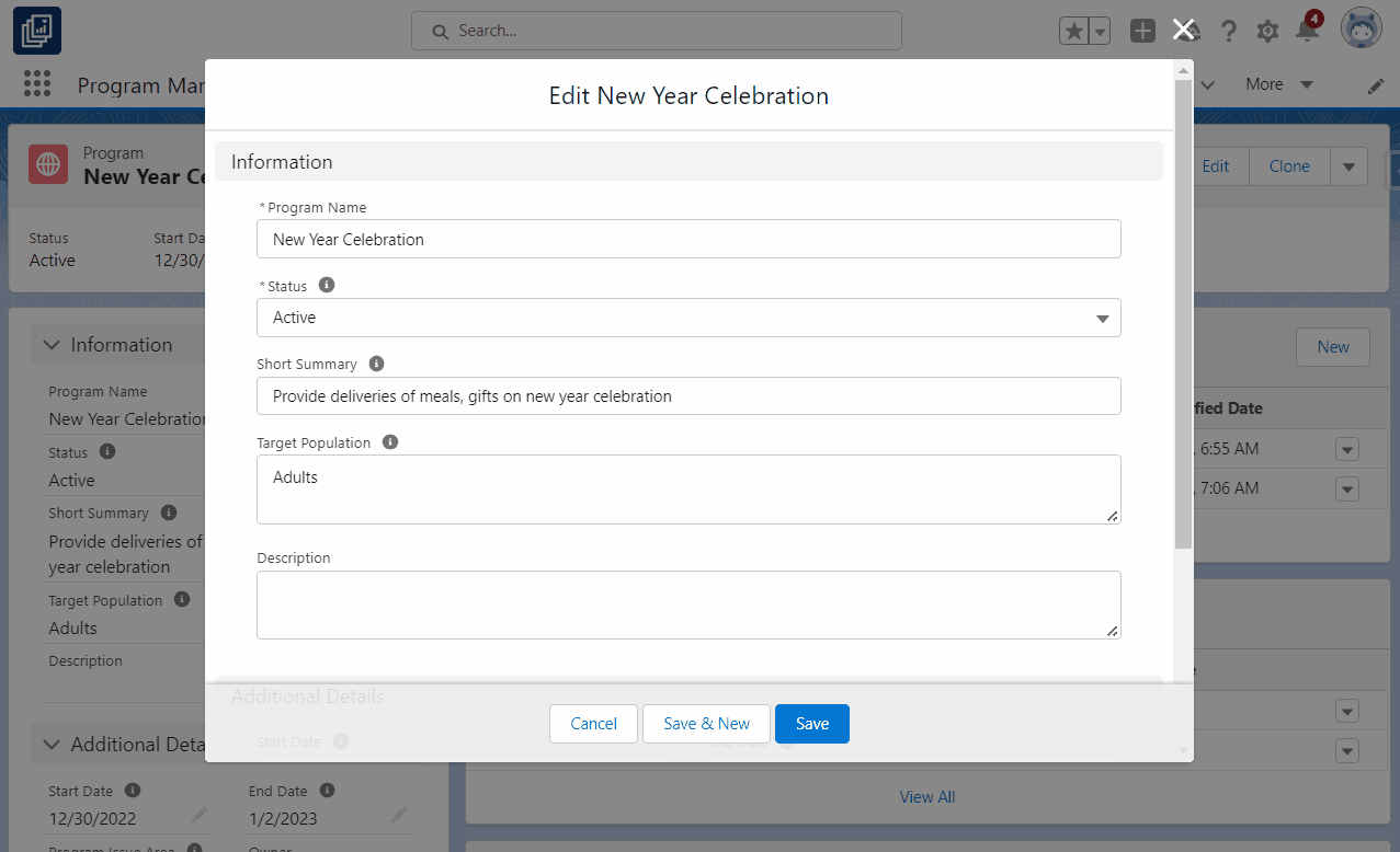 Event Management in Salesforce - Create an Event
