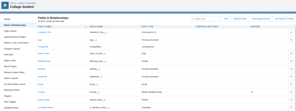 Fields and Relationships
