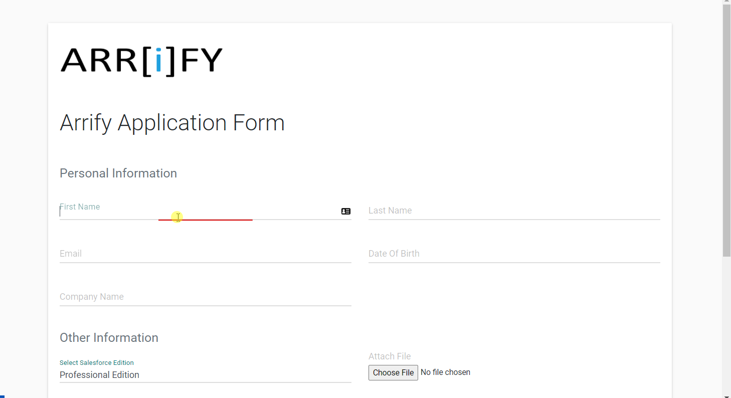 Salesforce web form with custom code