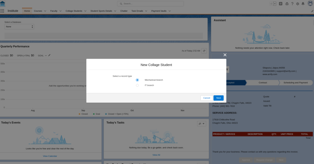Select Record Type & Create New Record