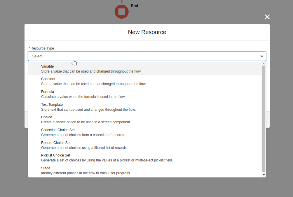 To add variable , Click on the New Resource button in the Properties pane.
