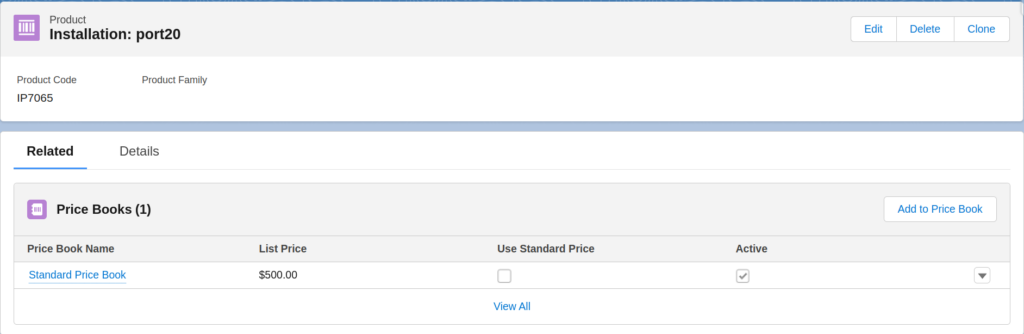 Add standard price book for product