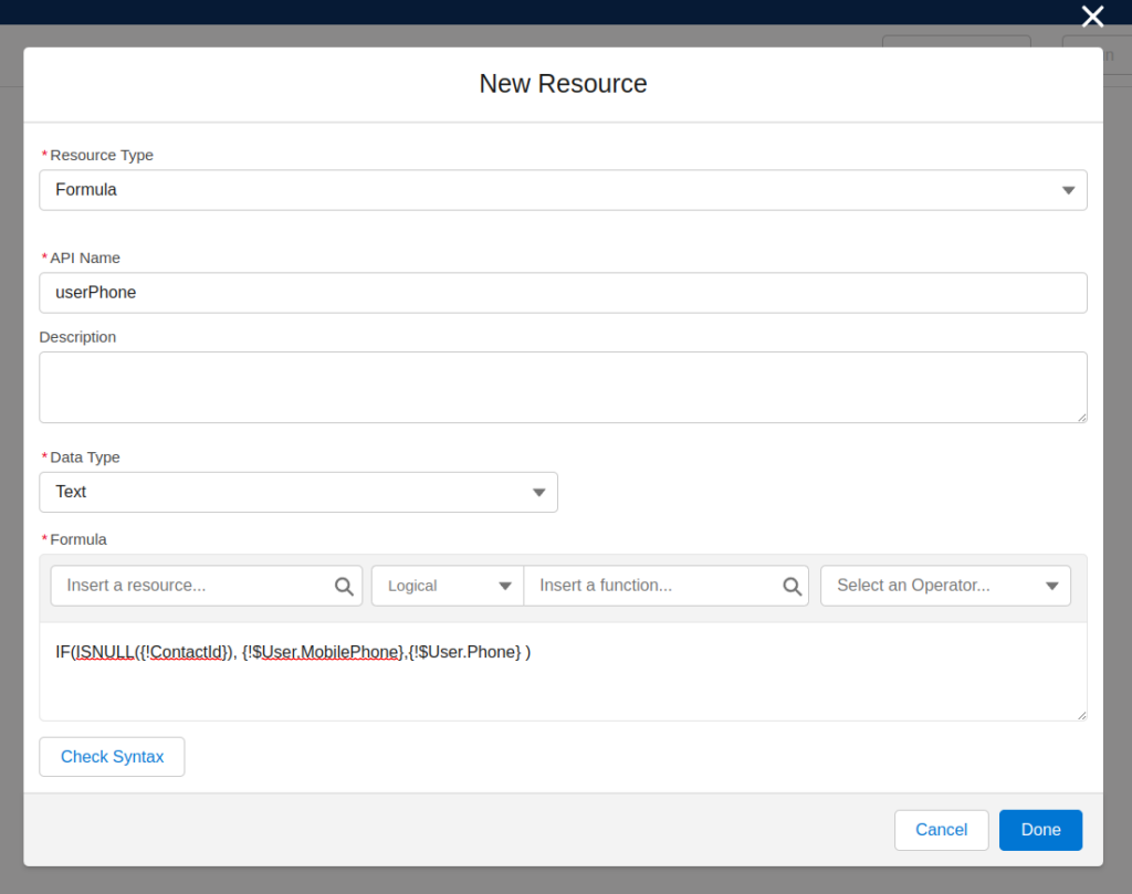 Assign variable in formula
